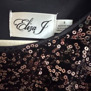 Eliza J Black and Bronze Sequin Dress